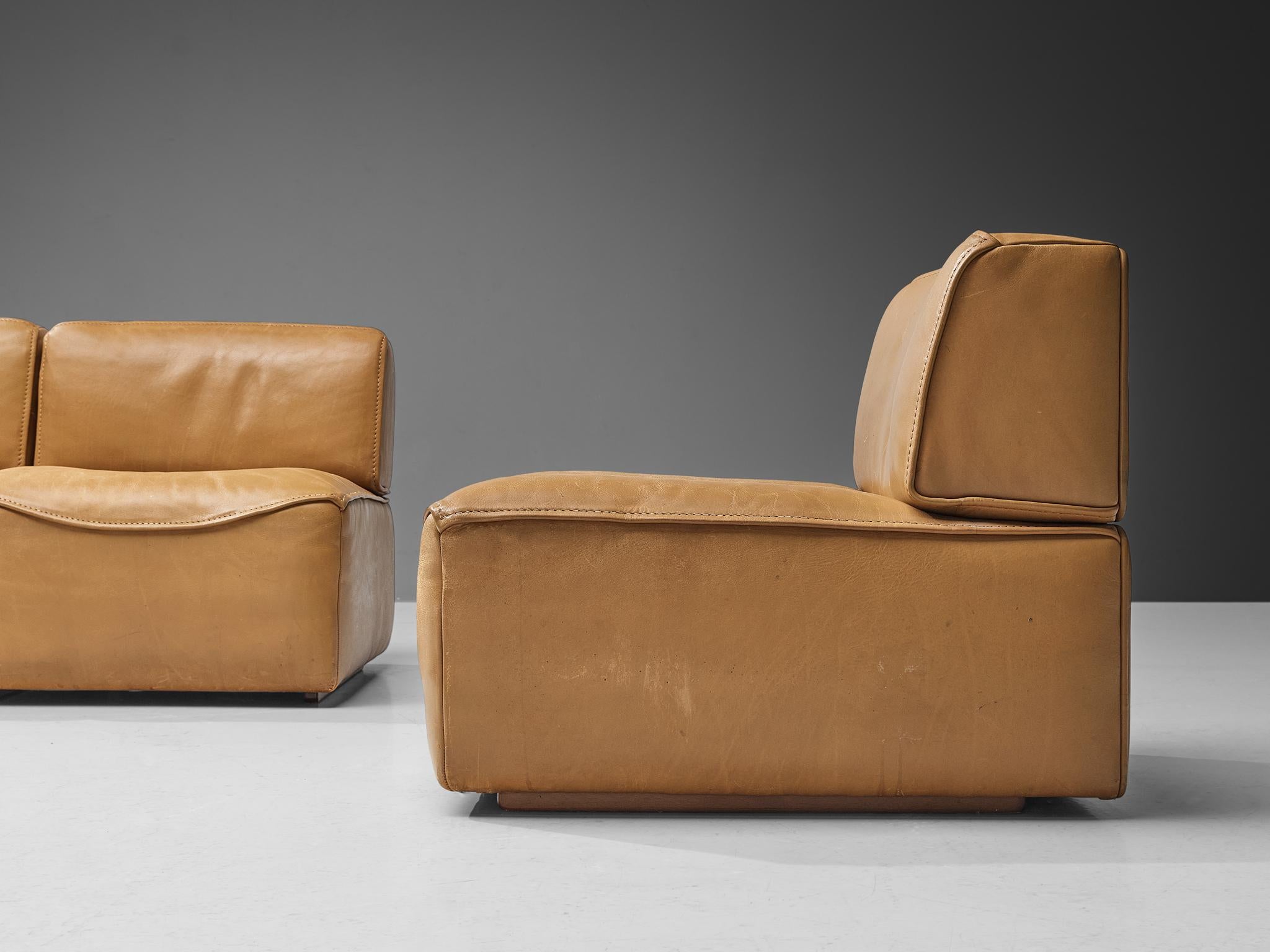 De Sede ‘DS-15’ Modular Sofa in Caramel Leather 2