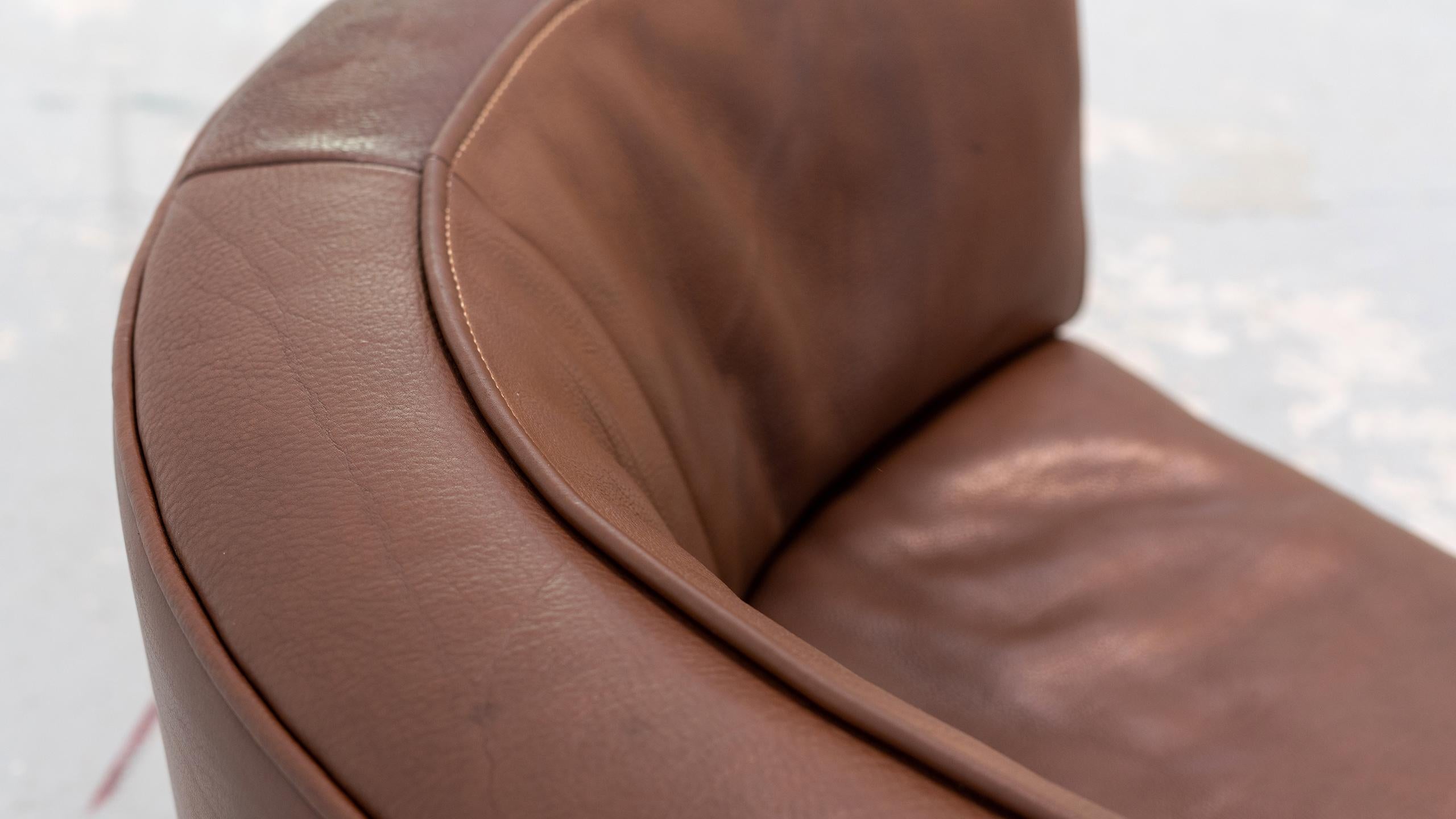 De Sede DS-15 Modular Sofa Neck Leather Brown 1970 Sectional Swiss Mid Century 9