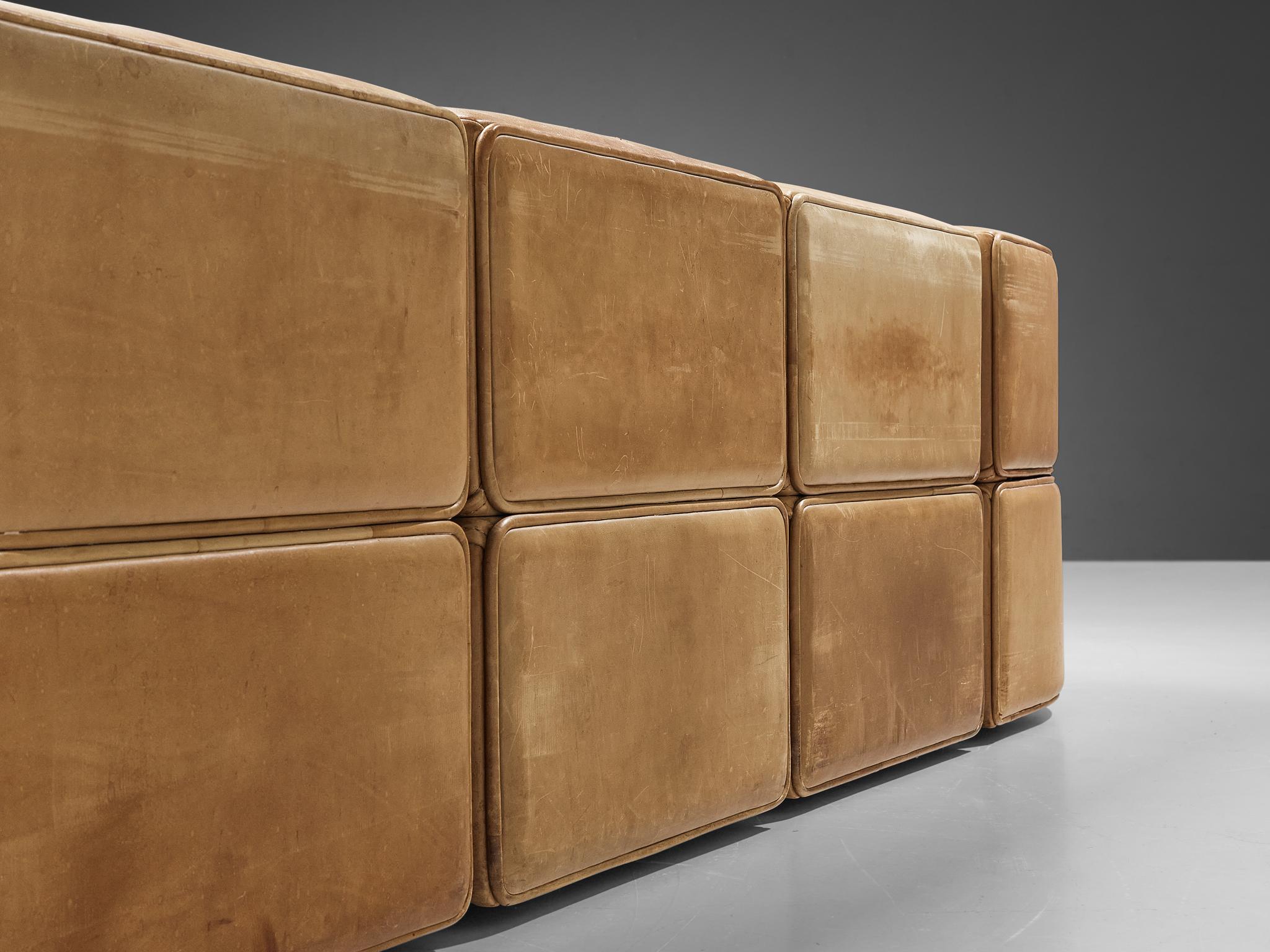 De Sede ‘DS-15’ Modular Sofa in Patinated Cognac Leather 5