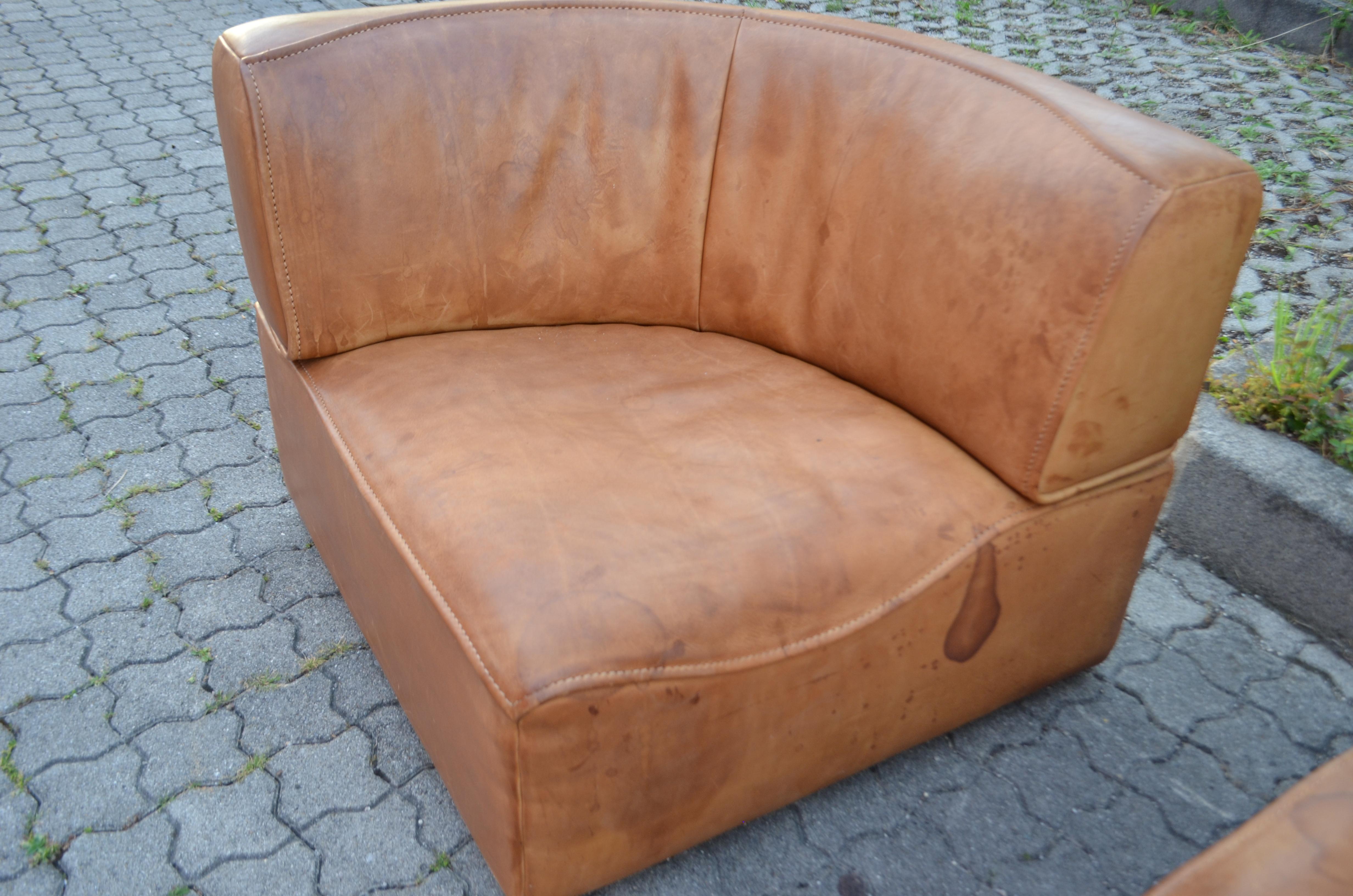 De Sede DS 15 Modular Canapé en cuir sellier vintage cognac en vente 7