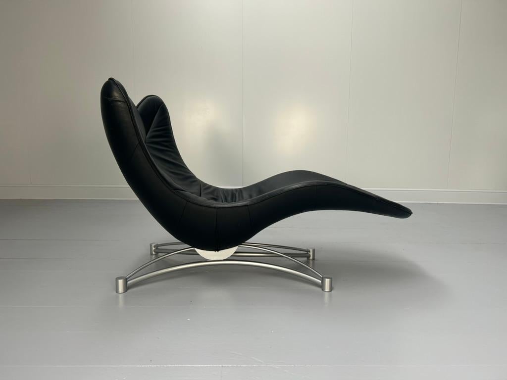 De Sede DS-151 Chaise Recliner Daybed - In schwarzem Leder (21. Jahrhundert und zeitgenössisch) im Angebot