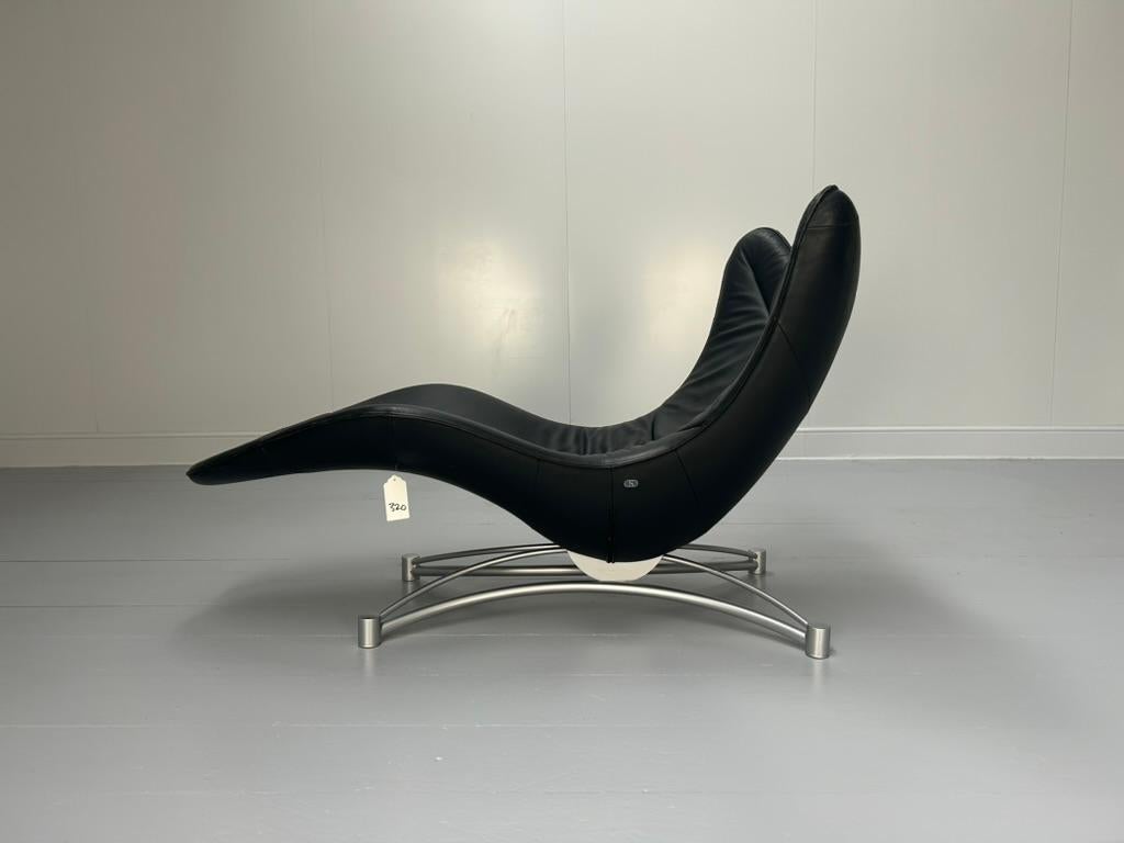 De Sede DS-151 Chaise Recliner Daybed - In schwarzem Leder im Angebot 1