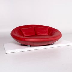 De Sede DS 152 Leather Sofa Red Two-Seat Jane Worthington Couch