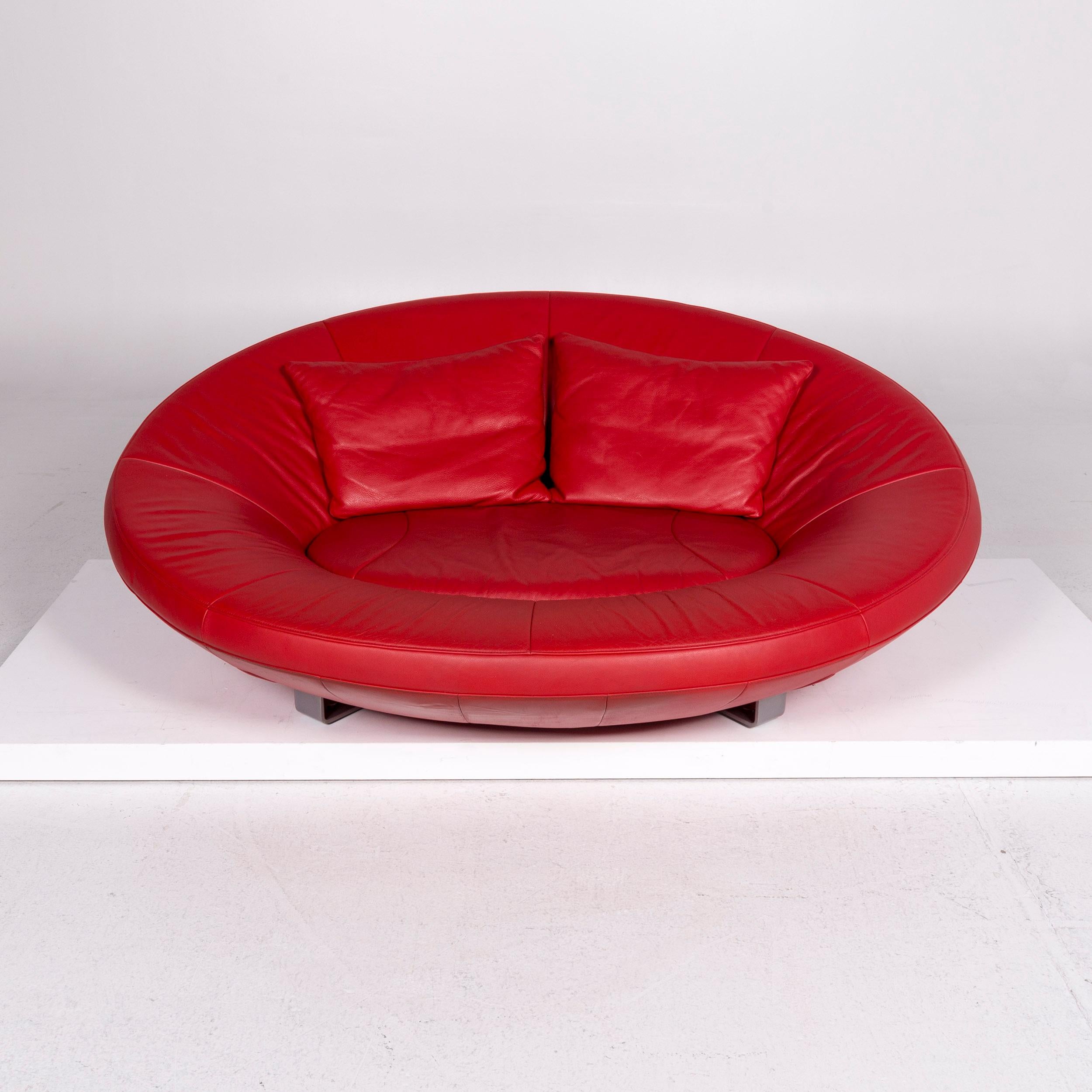 Swiss De Sede DS 152 Leather Sofa Red Two-Seat Jane Worthington Couch