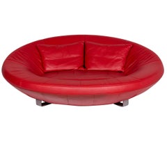 De Sede DS 152 Leather Sofa Red Two-Seat Jane Worthington Couch