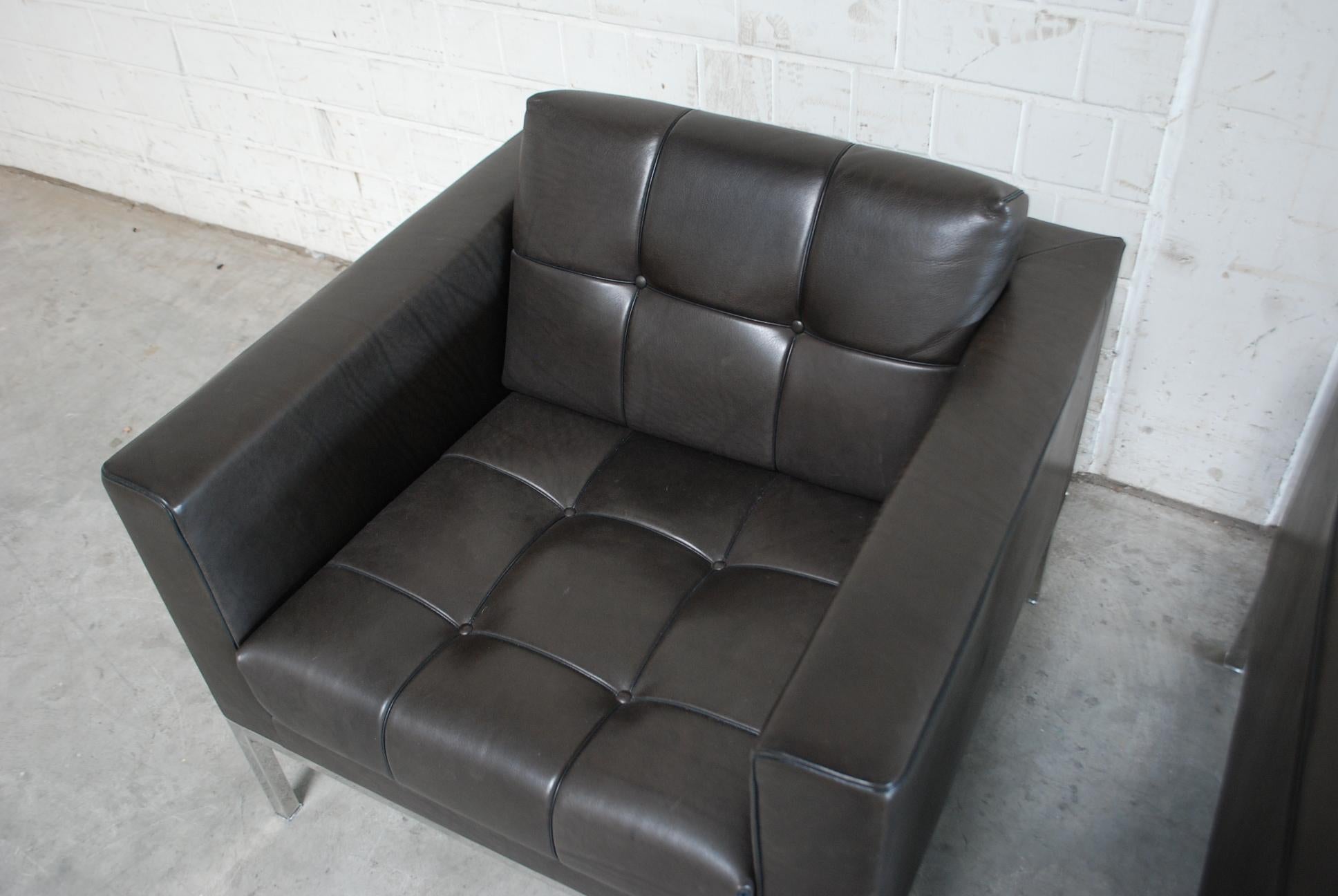 De Sede DS 159 Brown Naturale Leather Pair of Armchairs 10