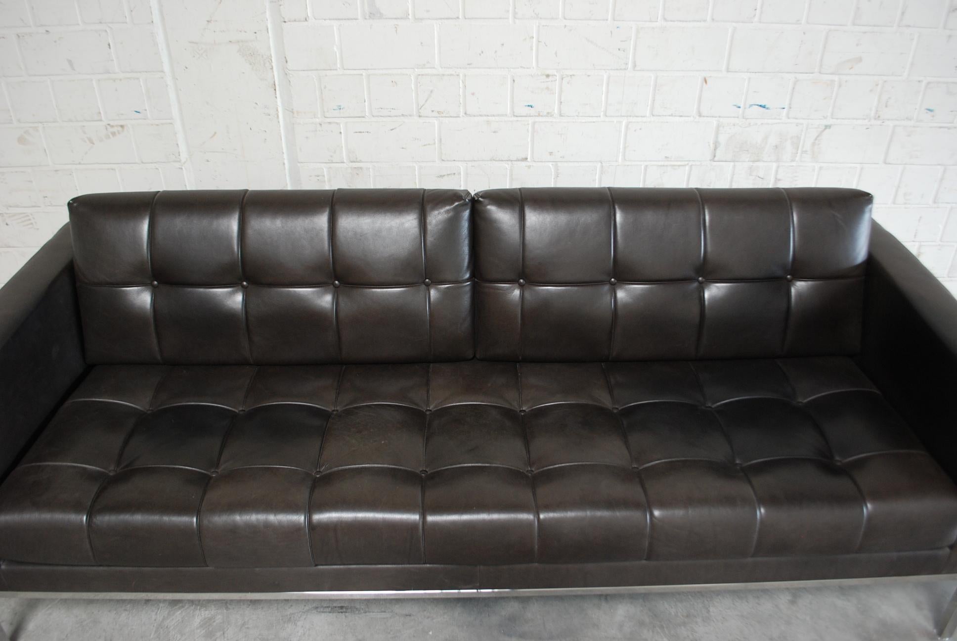 Swiss De Sede DS 159 Brown Naturale Leather Sofa