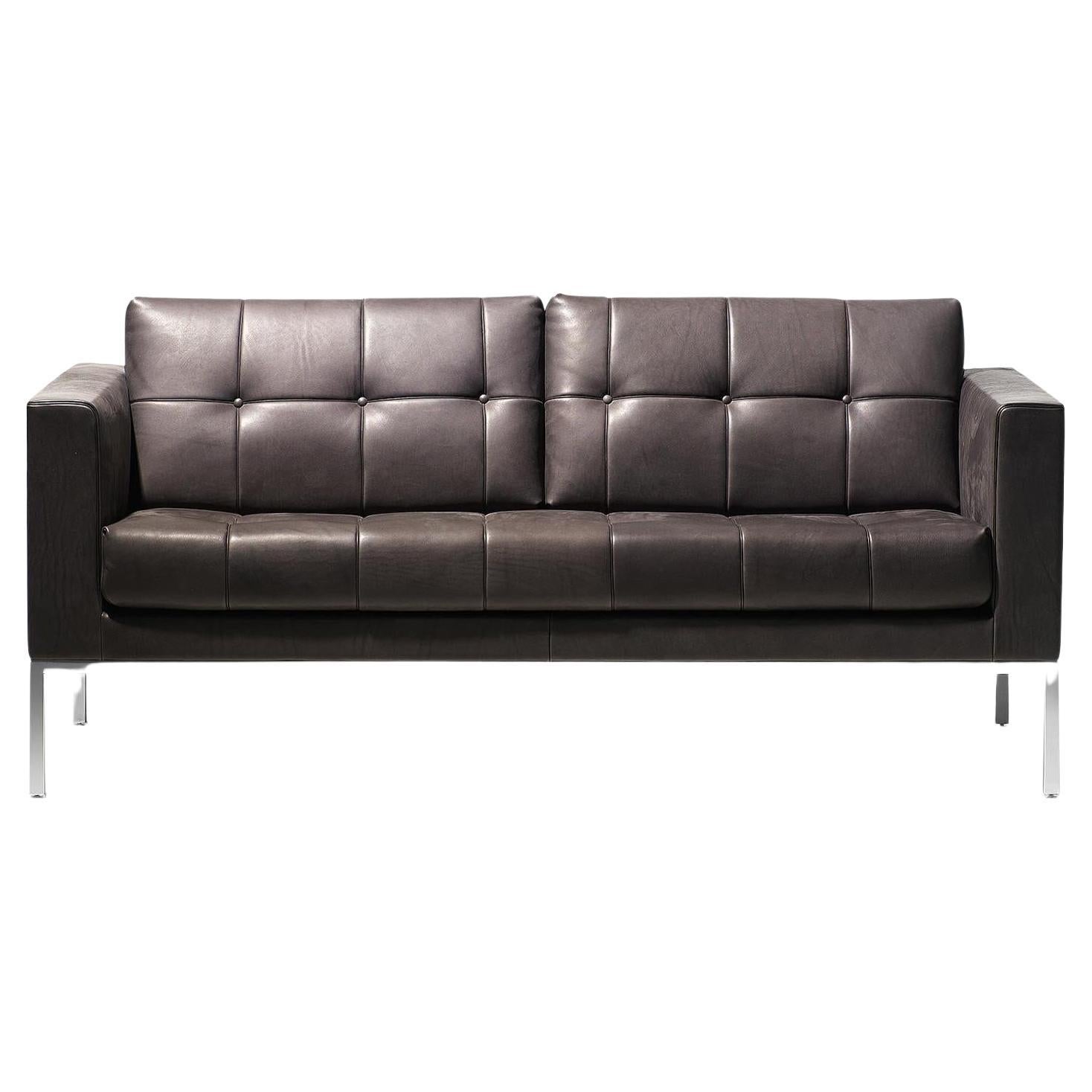 De Sede DS-159 Two-Seat Sofa in Cigarro Brown Upholstery by De Sede Design Team For Sale