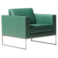 De Sede DS-160 Armchair in Turquoise Leather Upholstery by De Sede Design Team