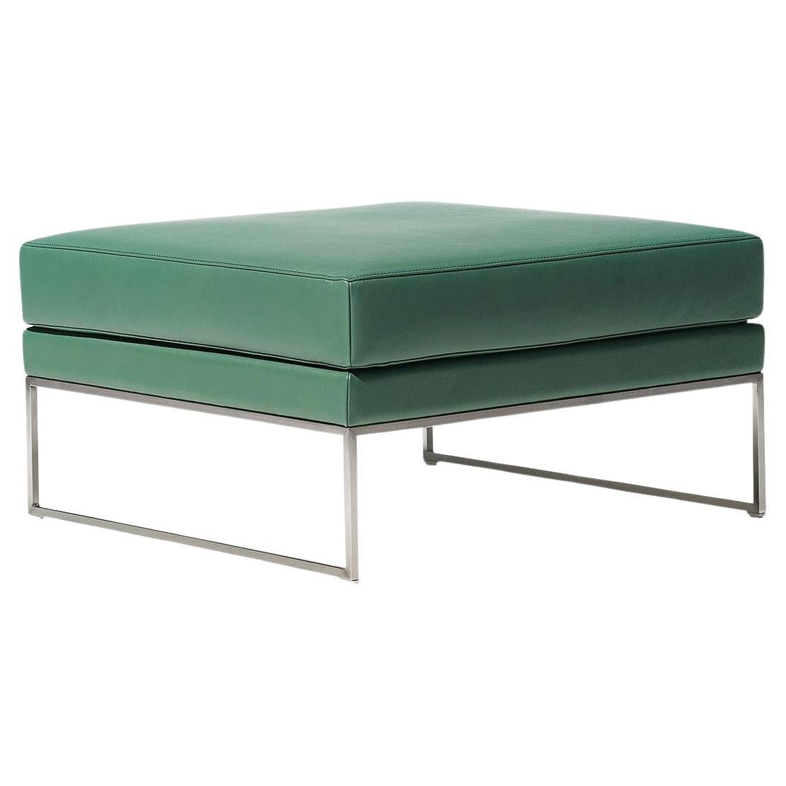 De Sede DS-160 Stool in Turquoise Leather Upholstery by De Sede Design Team For Sale