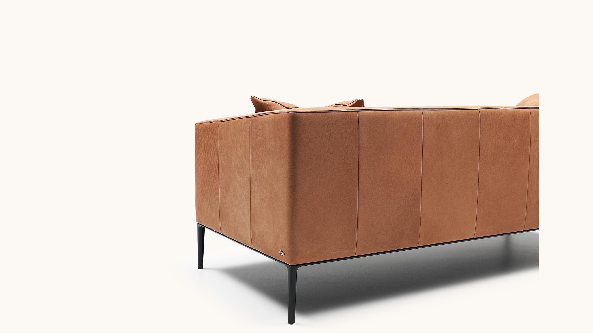 Modern De Sede DS-161 Two-Seat Sofa in Hazel Brown Upholstery by De Sede Design Team For Sale