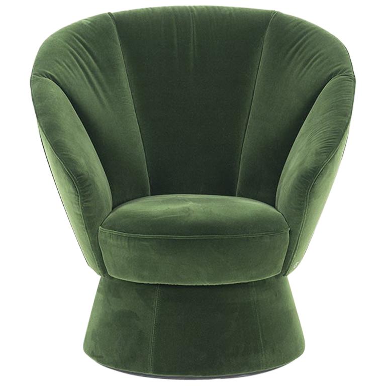 De Sede DS-163 Armchair in Velour Upholstery by Virginia Harper & Babak Hakakian