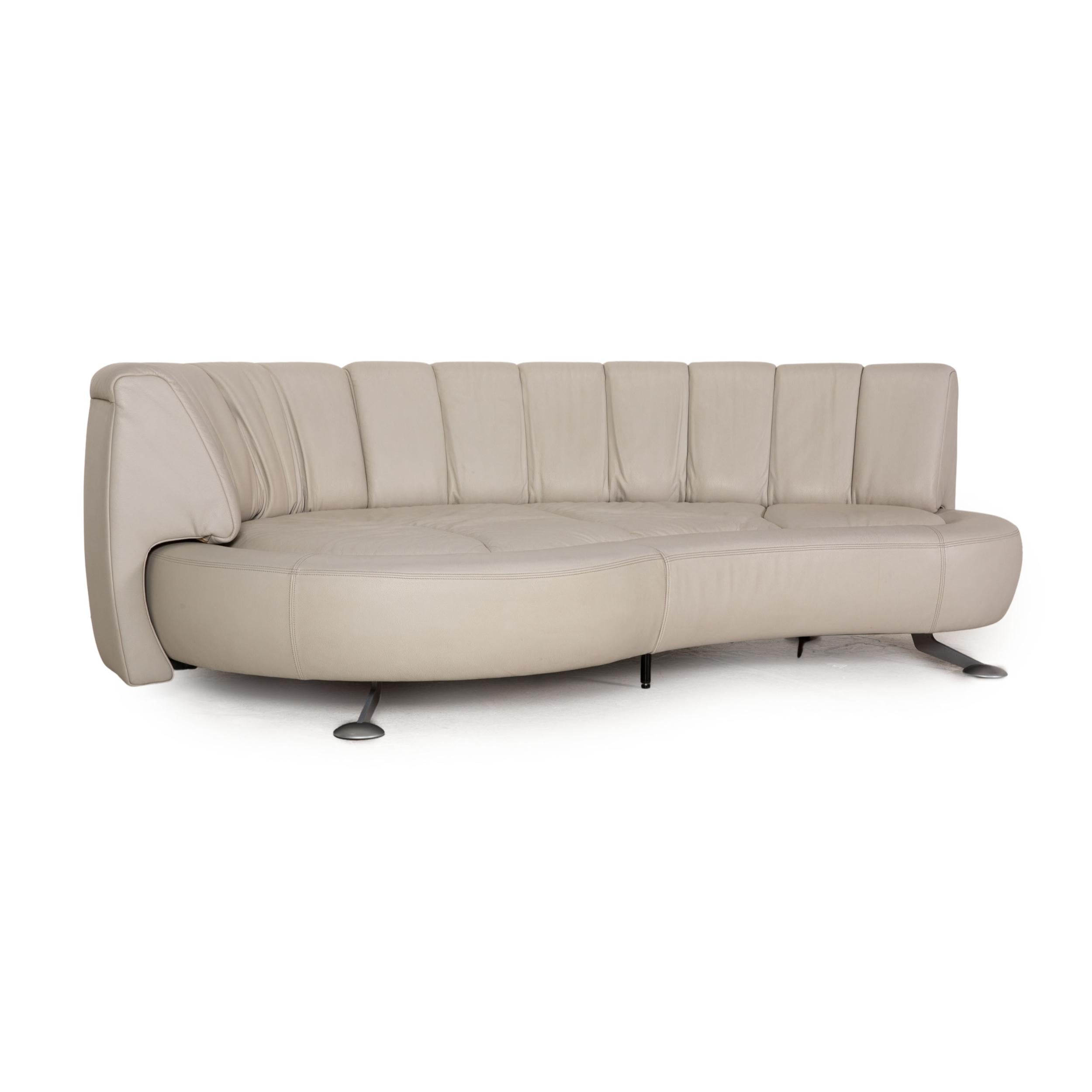 De Sede DS 164 Leather Sofa Light Gray Three-Seater Couch Function In Good Condition In Cologne, DE