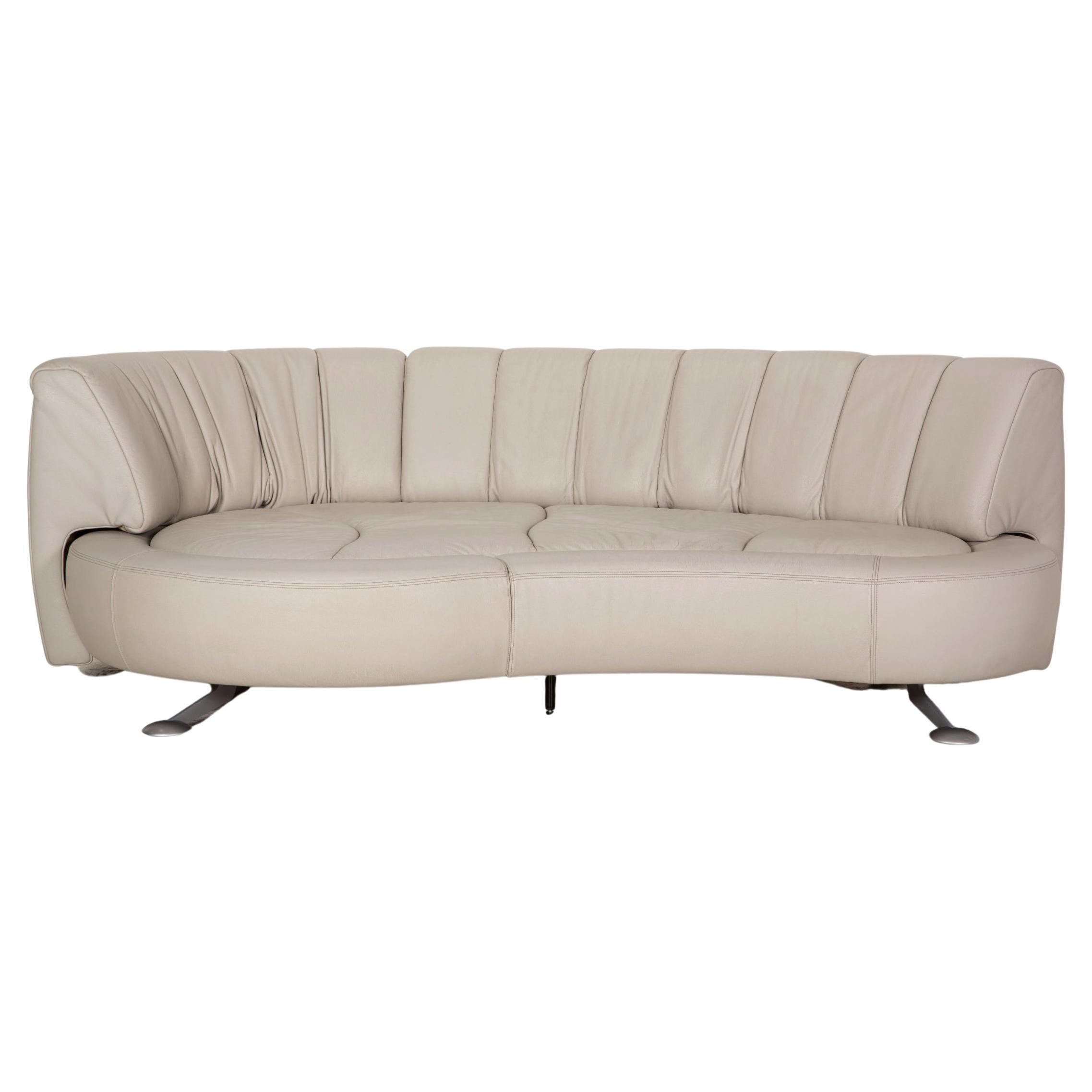 De Sede DS 164 Leather Sofa Light Gray Three-Seater Couch Function