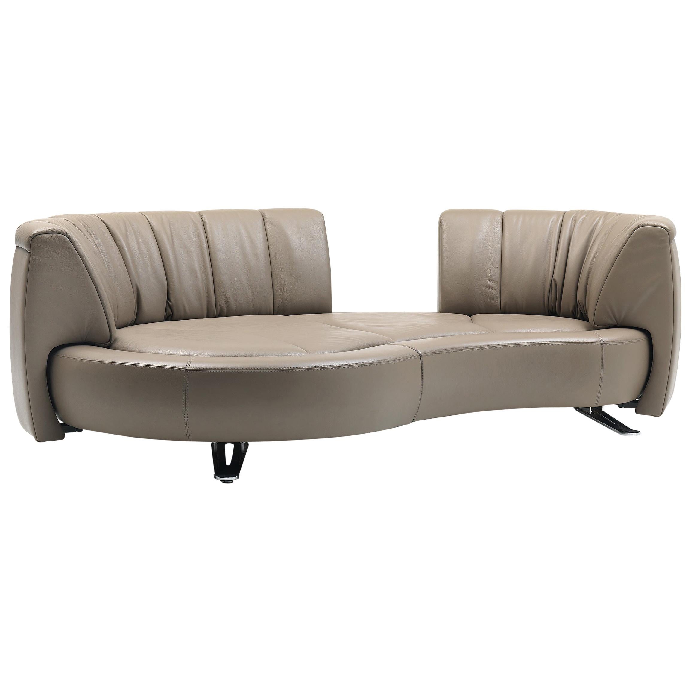 De Sede DS-164 Left Sofa Bed in Schiefer Brown Upholstery by Hugo de Ruiter For Sale