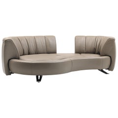 De Sede DS-164 Left Sofa Bed in Schiefer Brown Upholstery by Hugo de Ruiter