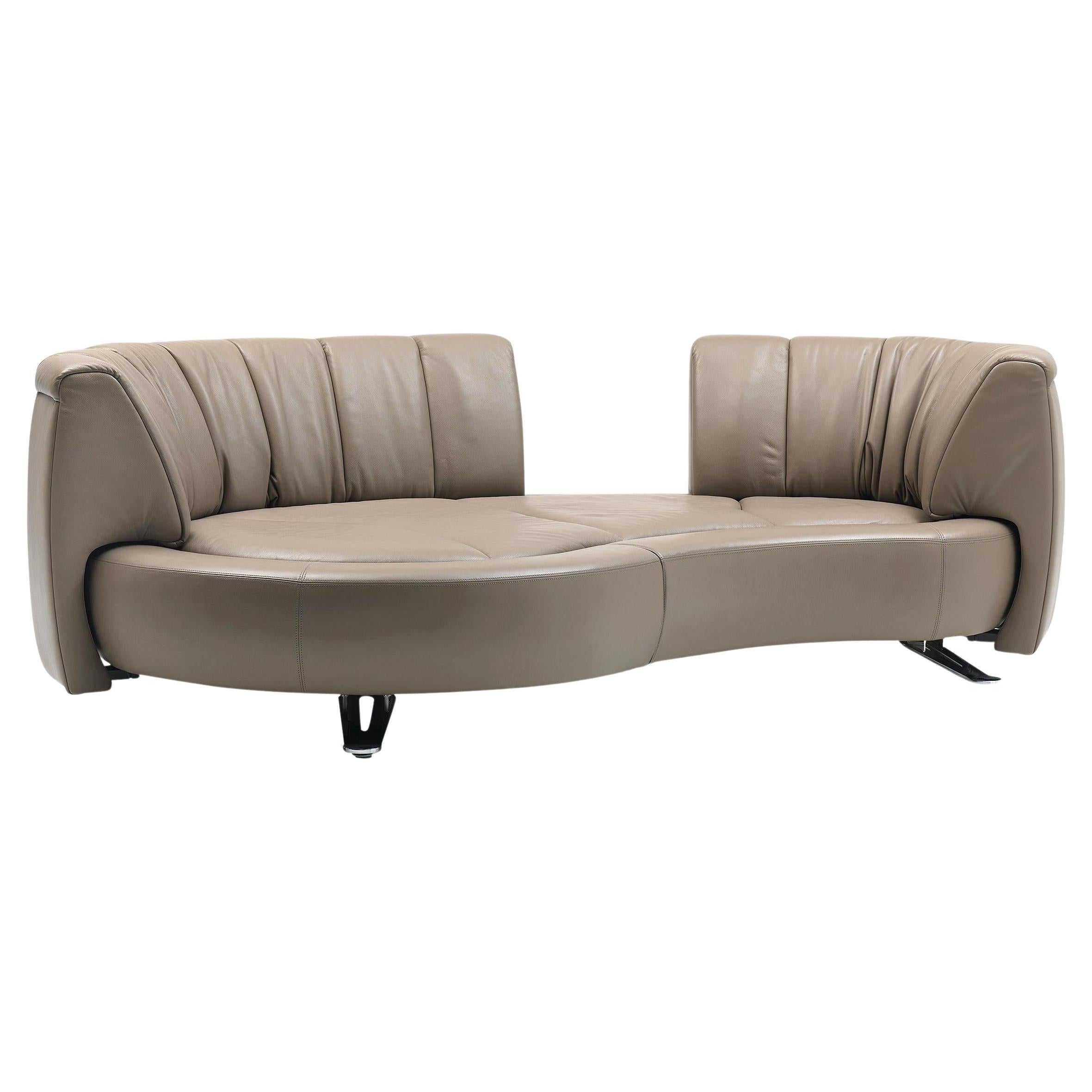 De Sede DS-164 Left Sofa Bed in Schiefer Brown Upholstery by Hugo de Ruiter For Sale