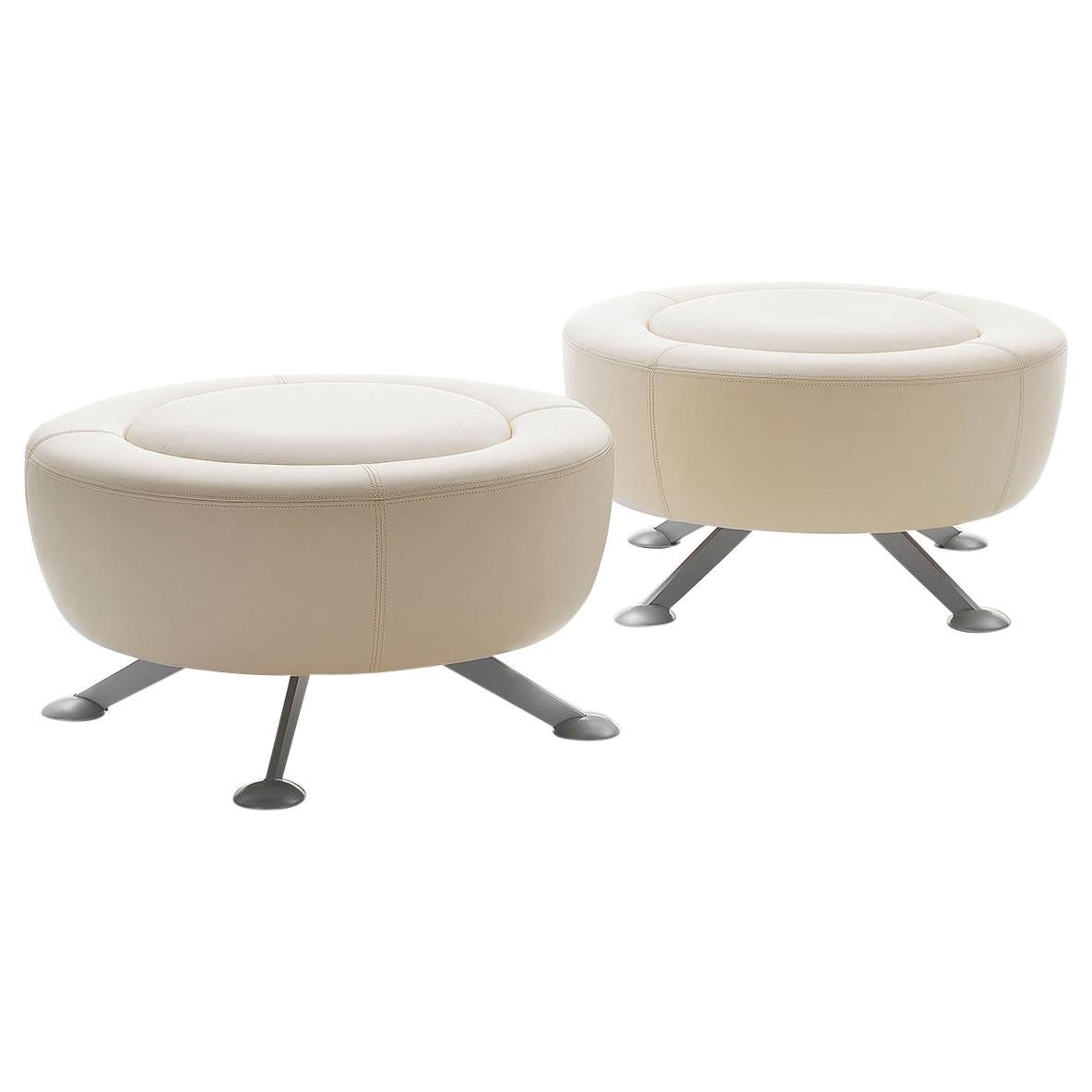 De Sede DS-164 Stool in Off White Upholstery by Hugo de Ruiter For Sale