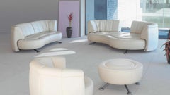 De Sede DS-164 Three-Seat Sofa in Off-White Upholstery by Hugo de Ruiter