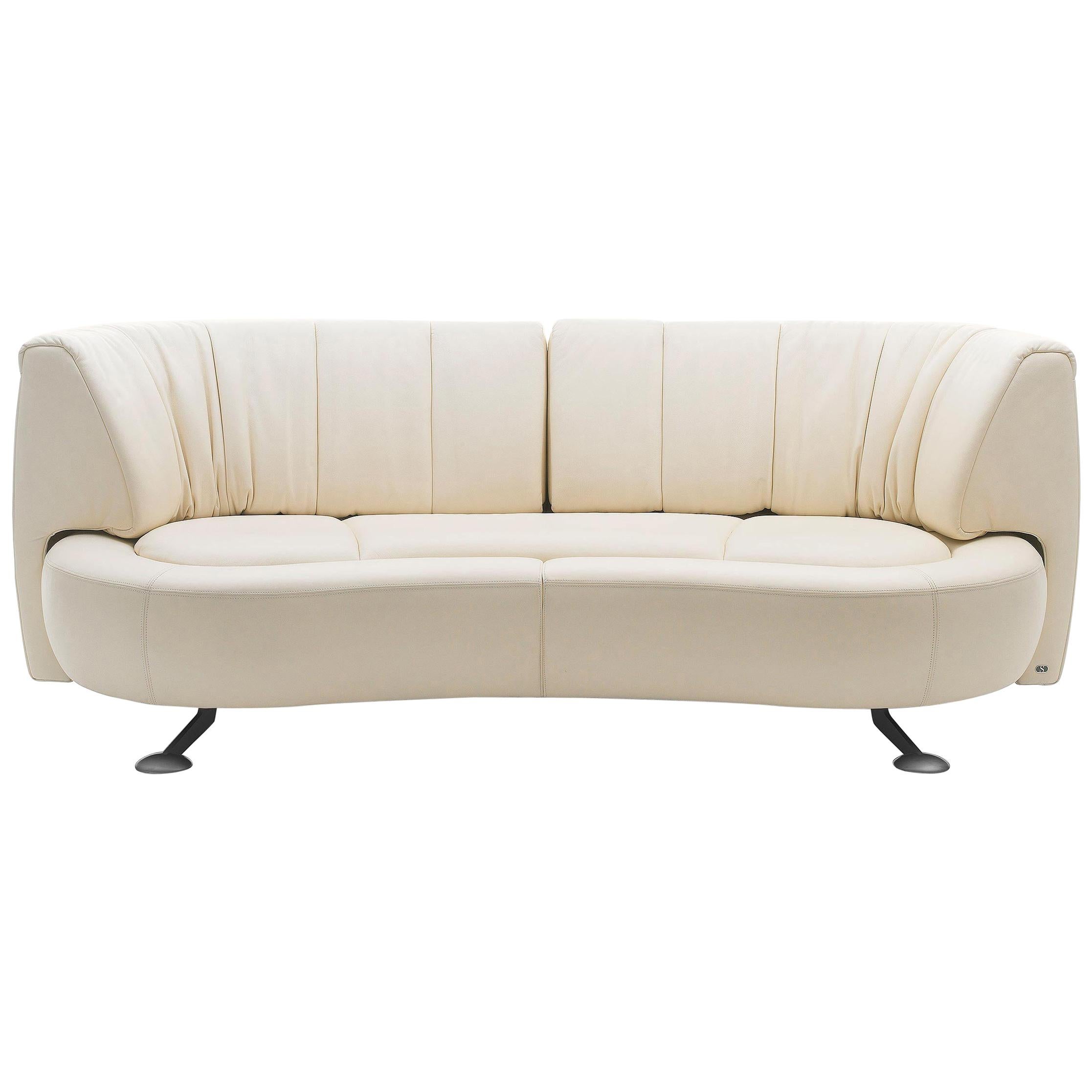 De Sede DS-164 Three-Seat Sofa in Off-White Upholstery by Hugo de Ruiter