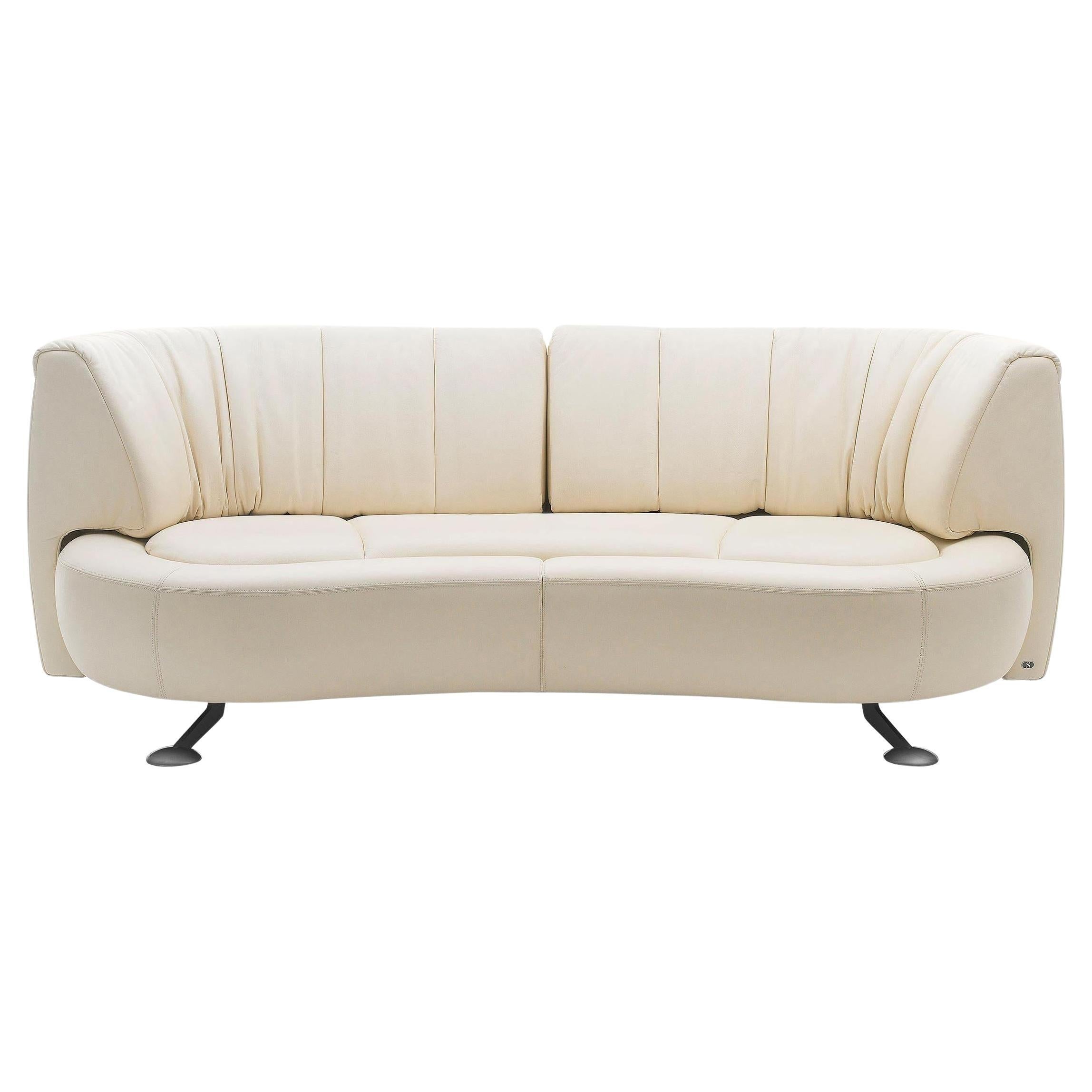 De Sede DS-164 Three-Seat Sofa in Off-White Upholstery by Hugo de Ruiter For Sale