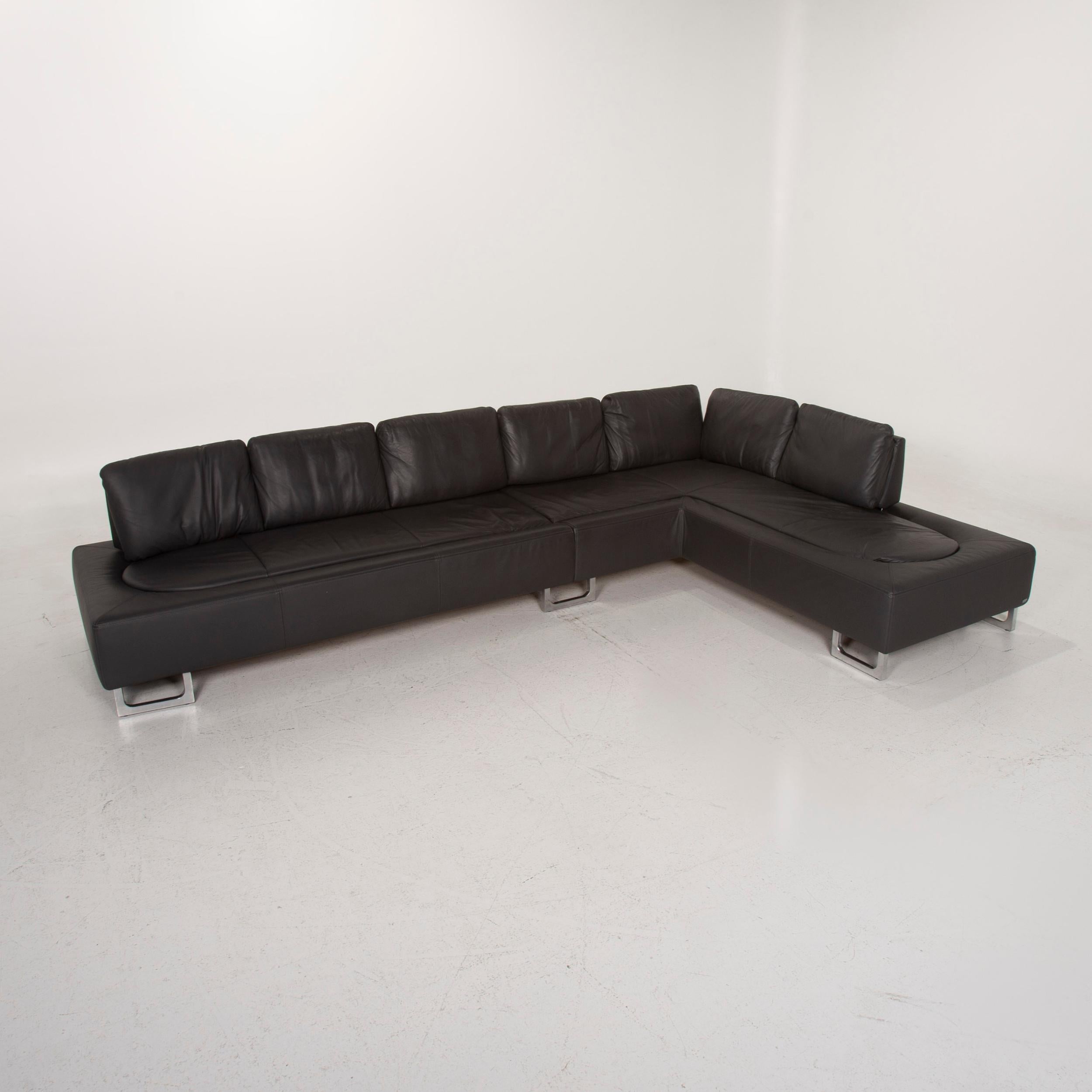 De Sede DS 165 Leather Sofa Anthracite Corner Sofa Function For Sale 4