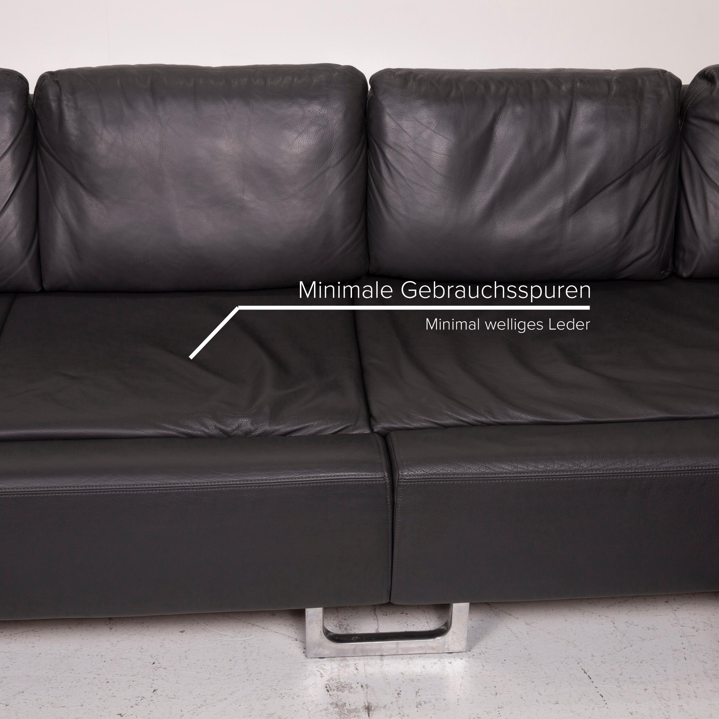 Swiss De Sede DS 165 Leather Sofa Anthracite Corner Sofa Function For Sale