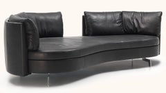 De Sede DS-167 Divano con schienale mobile in tappezzeria nera di Hugo de Ruiter