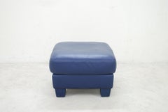 De Sede DS 17 Blue Leather Ottoman or Pouf