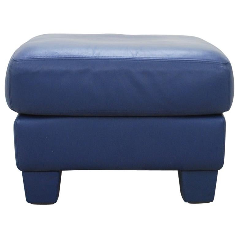 De Sede DS 17 Ottoman ou Pouf en cuir bleu