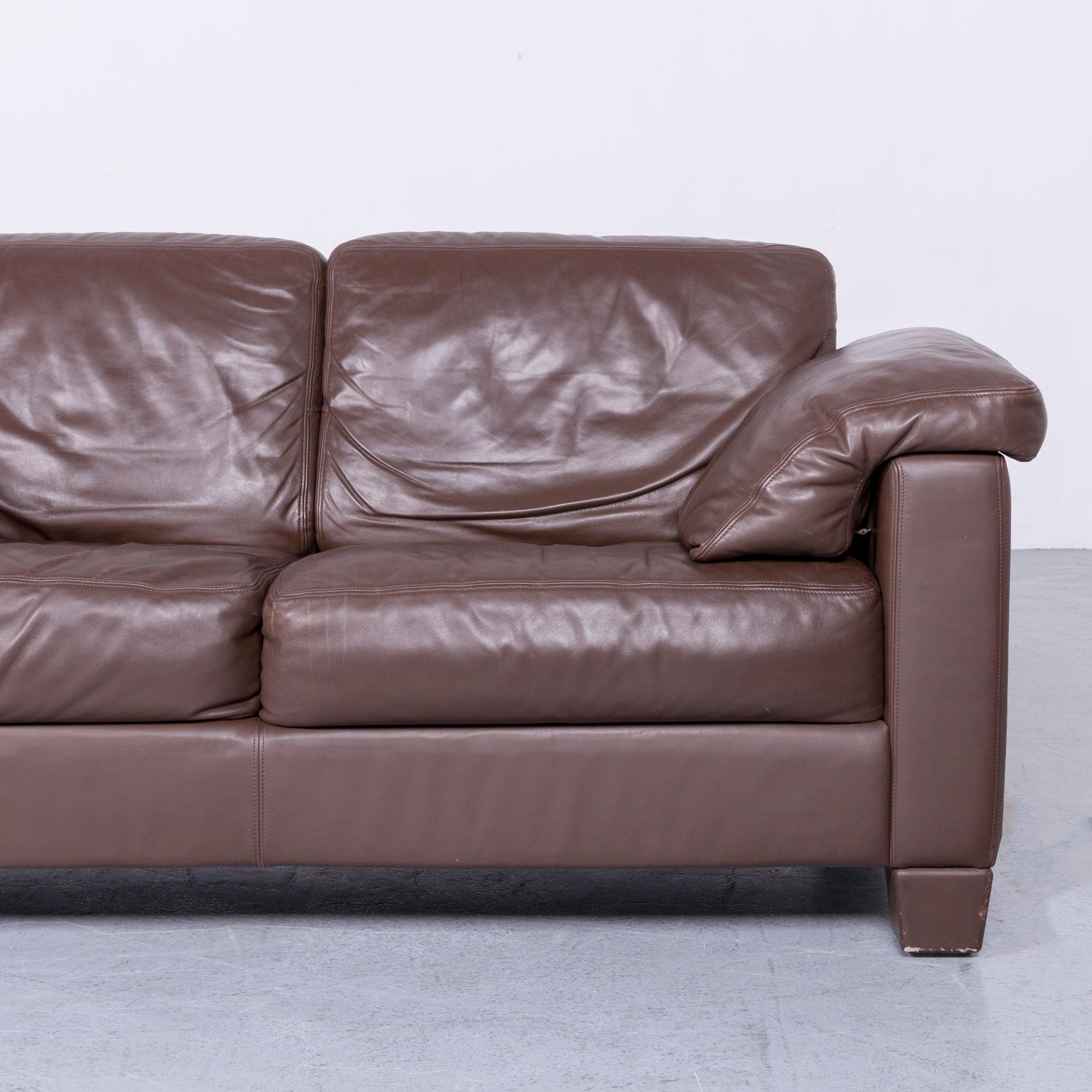 De Sede DS 17 Designer Leather Sofa Brown Two-Seat Couch In Good Condition In Cologne, DE
