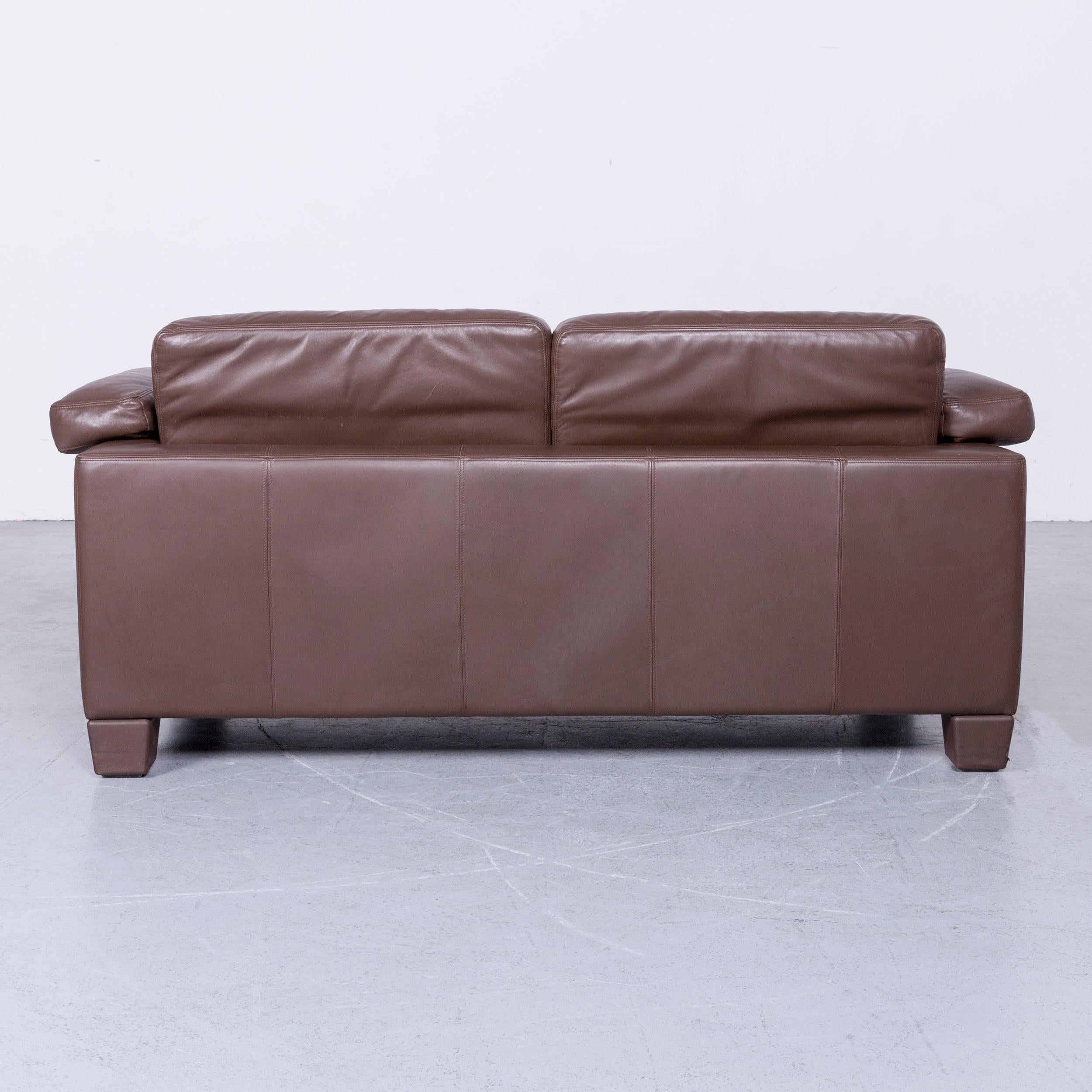 De Sede DS 17 Designer Leather Sofa Brown Two-Seat Couch 4