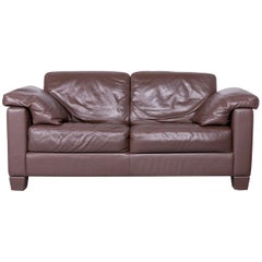 De Sede DS 17 Designer Leather Sofa Brown Two-Seat Couch