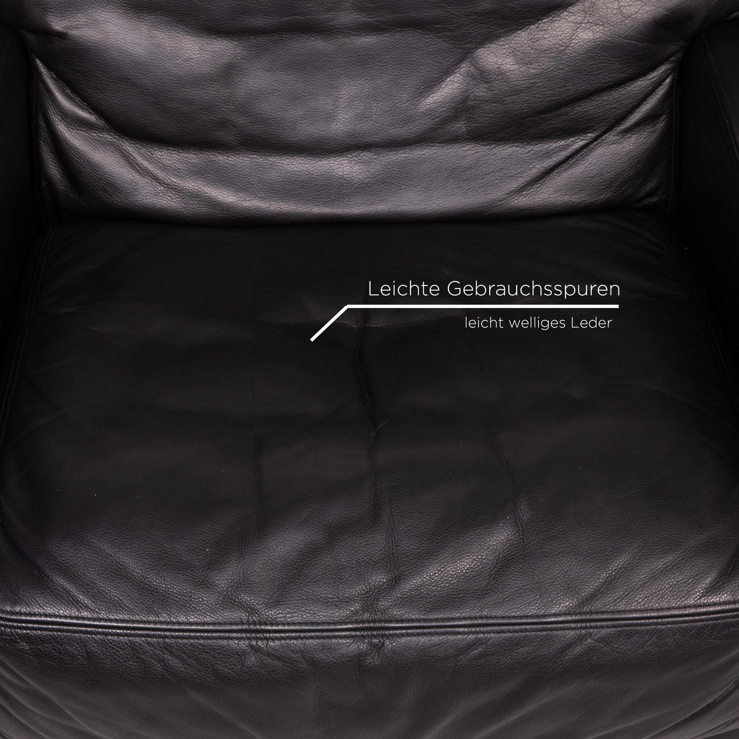 Swiss De Sede DS 17 Leather Armchair Black For Sale