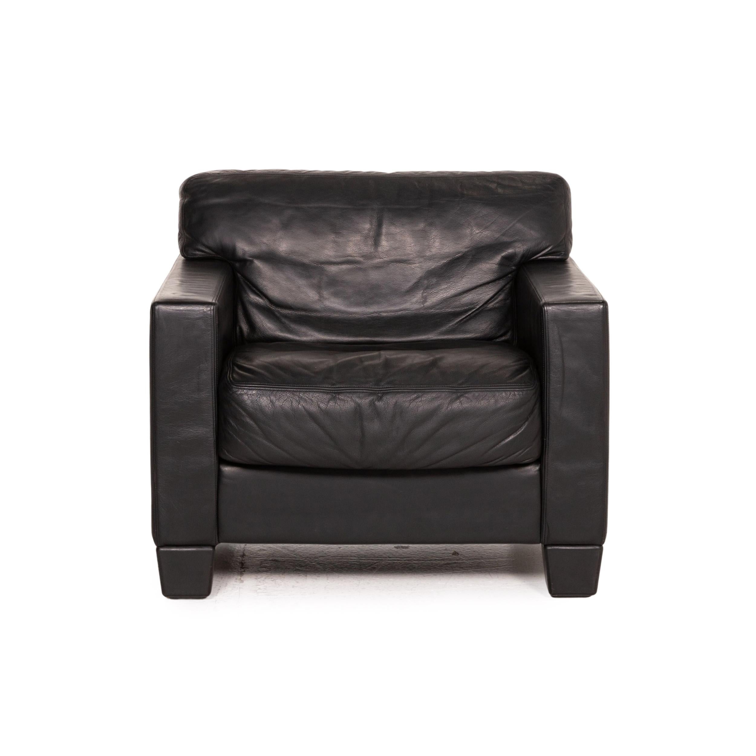 Contemporary De Sede DS 17 Leather Armchair Black For Sale