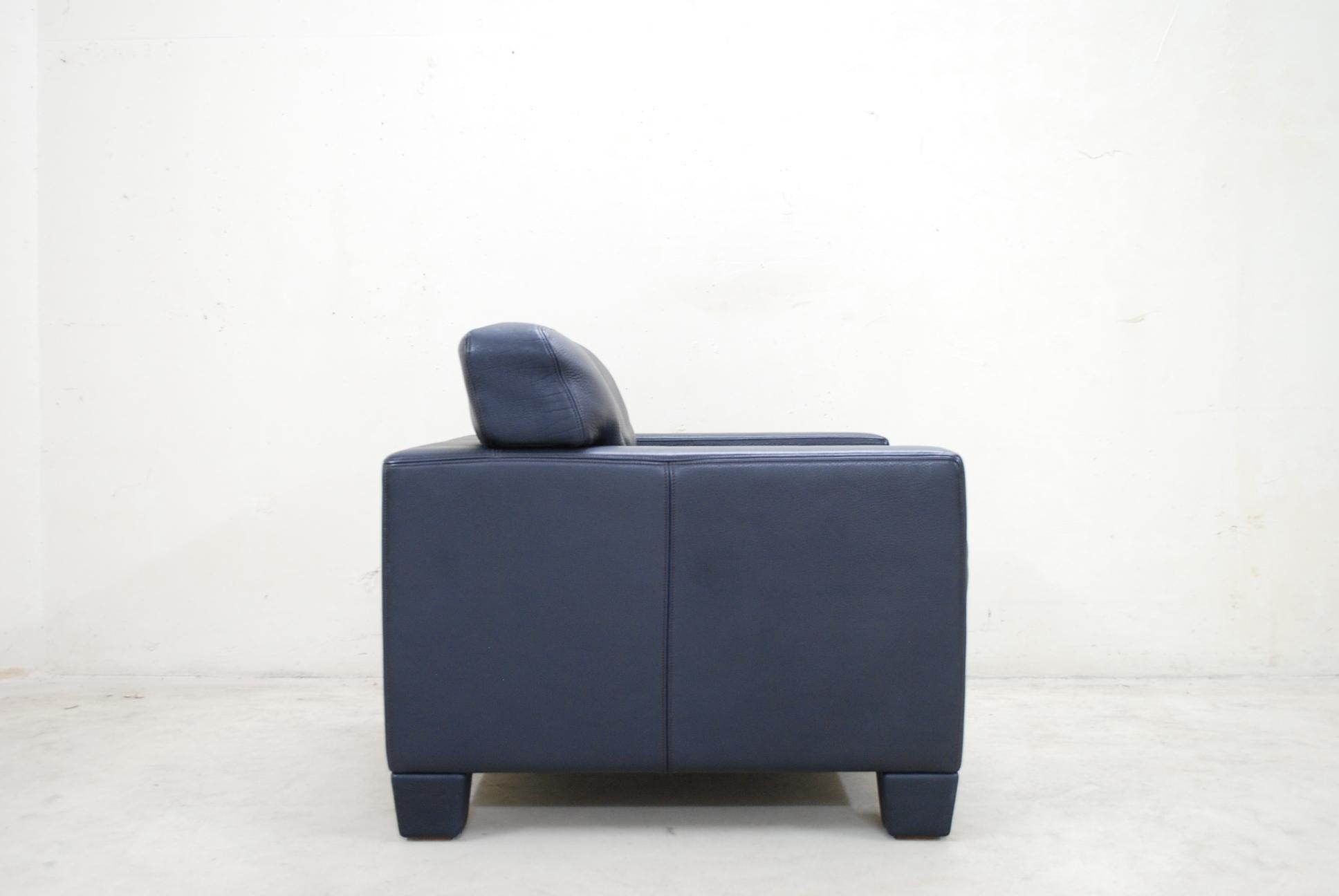 De Sede Ds 17 Leather Lounge Chair Armchair Dark Blue 4