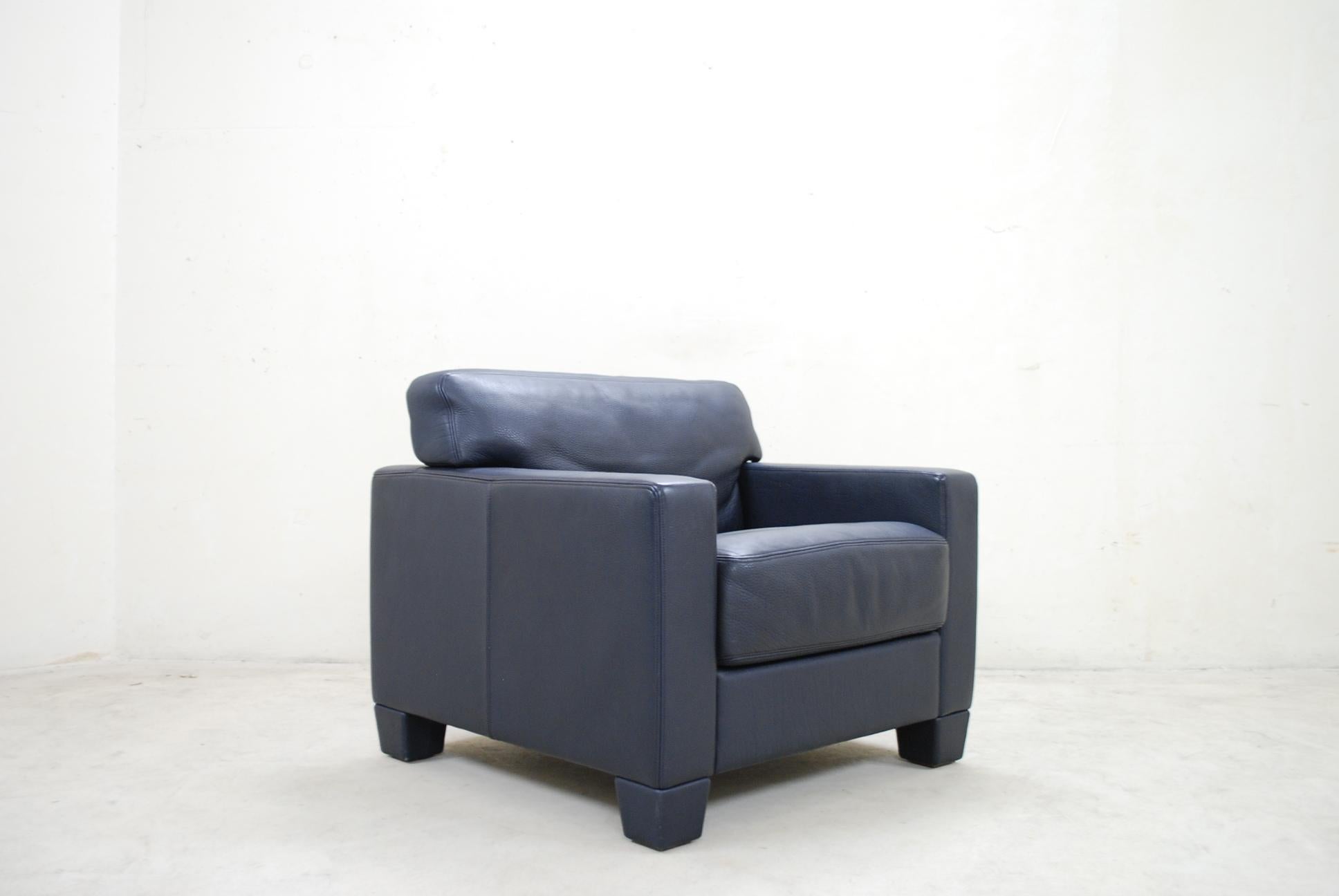 De Sede Ds 17 Leather Lounge Chair Armchair Dark Blue 5