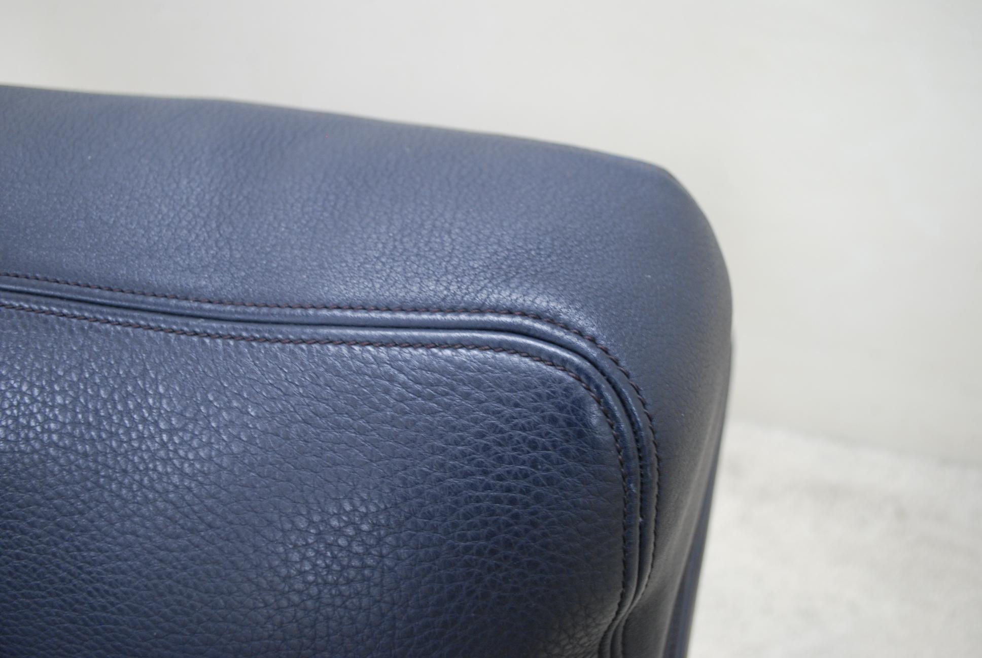 De Sede Ds 17 Leather Lounge Chair Armchair Dark Blue In Good Condition In Munich, Bavaria