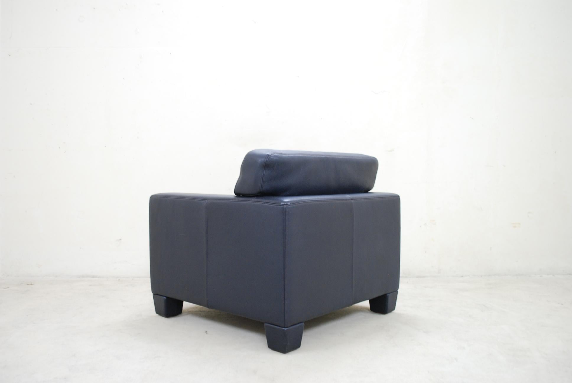 De Sede Ds 17 Leather Lounge Chair Armchair Dark Blue 1