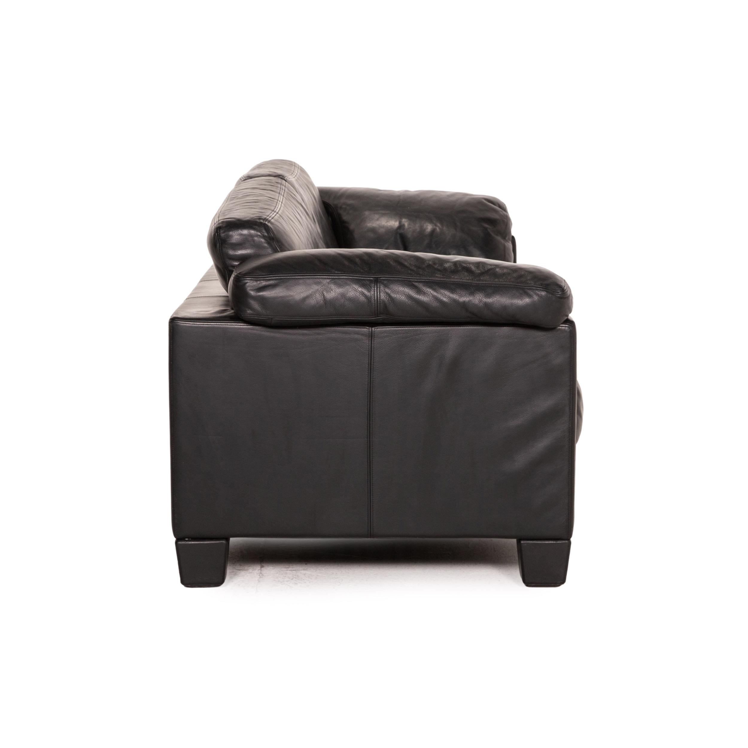 De Sede DS 17 Leather Sofa Black Two-Seater Couch 2