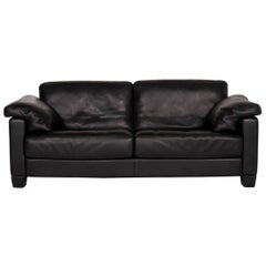 De Sede DS 17 Leather Sofa Black Two-Seat Couch