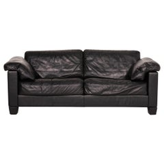 De Sede DS 17 Leather Sofa Black Two-Seater Couch