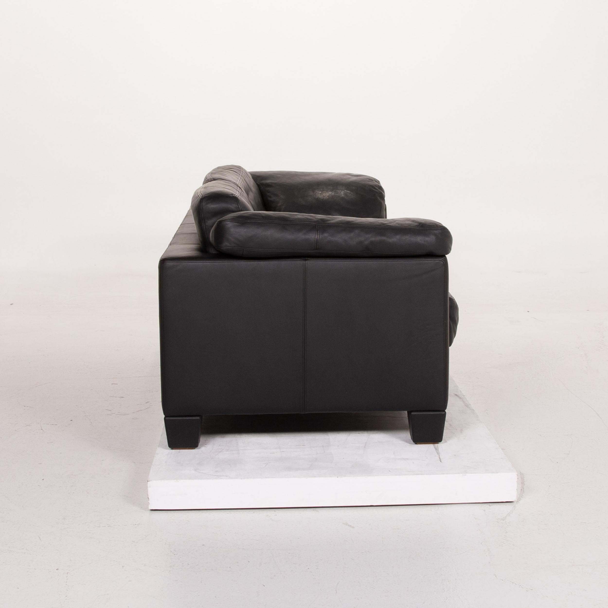 De Sede Ds 17 Leather Sofa Black Two-Seat For Sale 2
