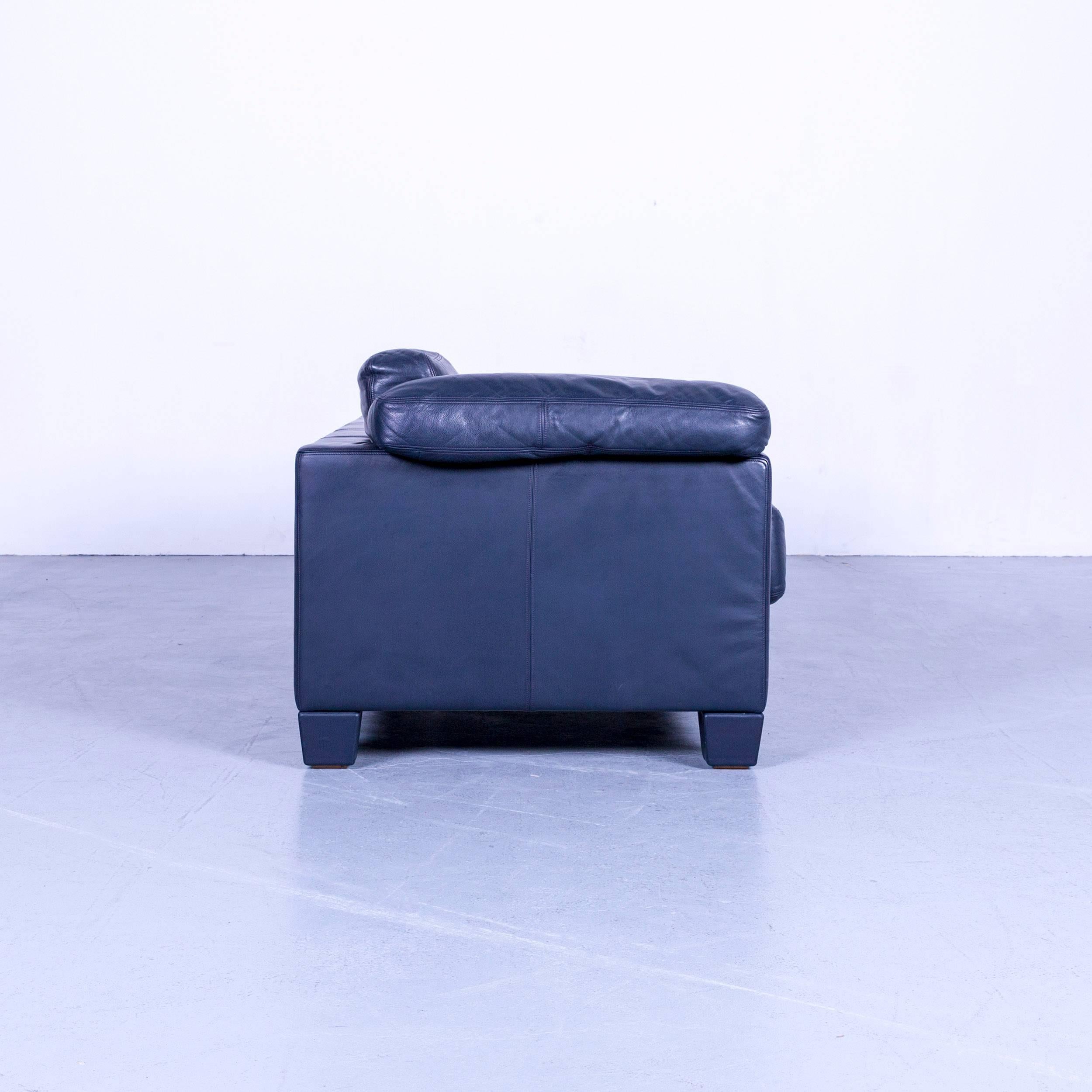 De Sede DS 17 Leather Sofa Blue Two-Seat Couch 3