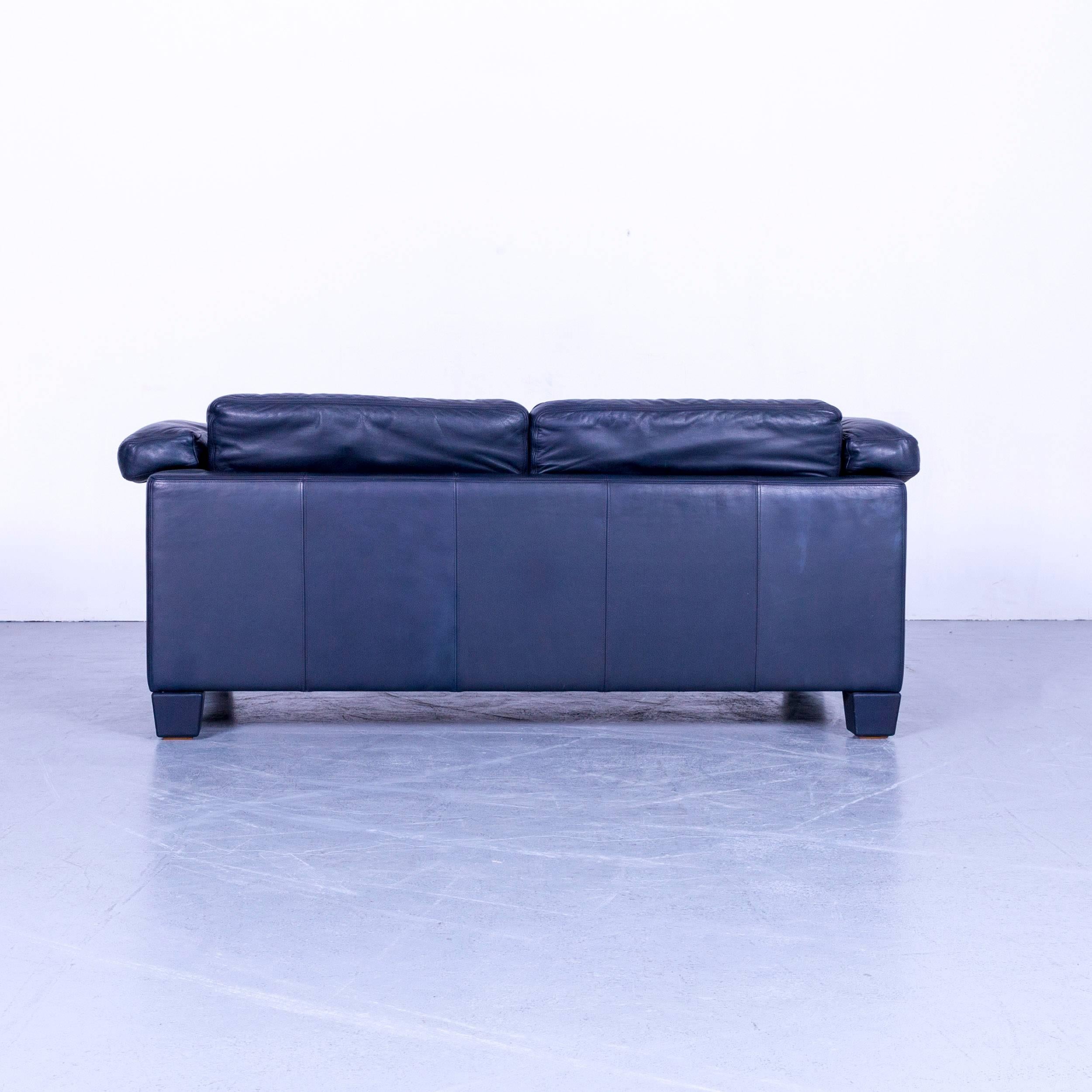 De Sede DS 17 Leather Sofa Blue Two-Seat Couch 4