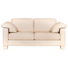 De Sede DS 17 Leather Sofa Cream Two-Seat Couch