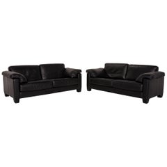 De Sede DS 17 Leather Sofa Set Black 2 Two-Seat