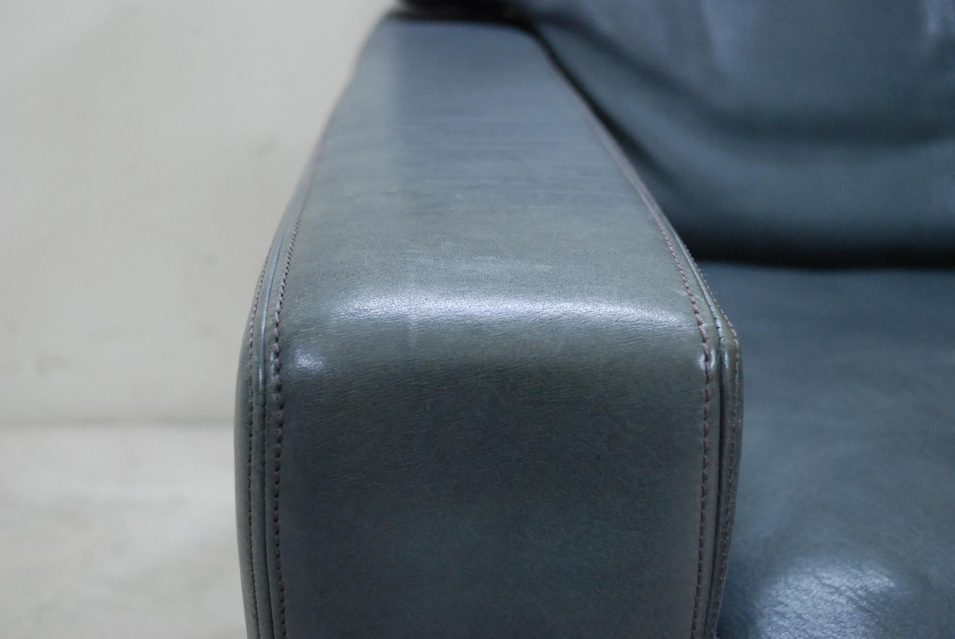 De Sede Ds 17 Paire de fauteuils de salon en cuir gris Bon état - En vente à Munich, Bavaria