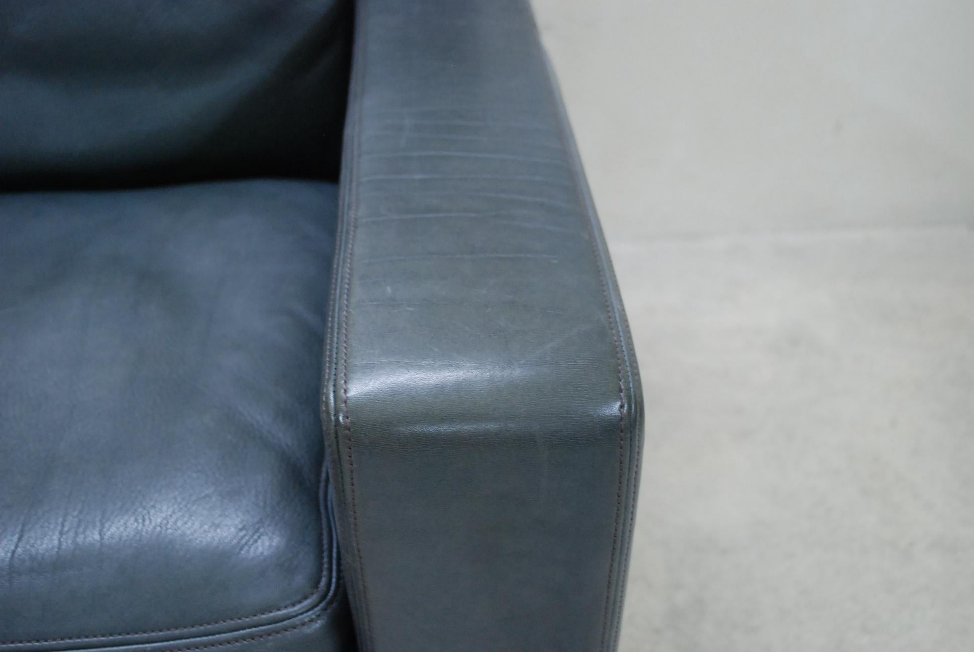 Fin du 20e siècle De Sede Ds 17 Paire de fauteuils de salon en cuir gris en vente