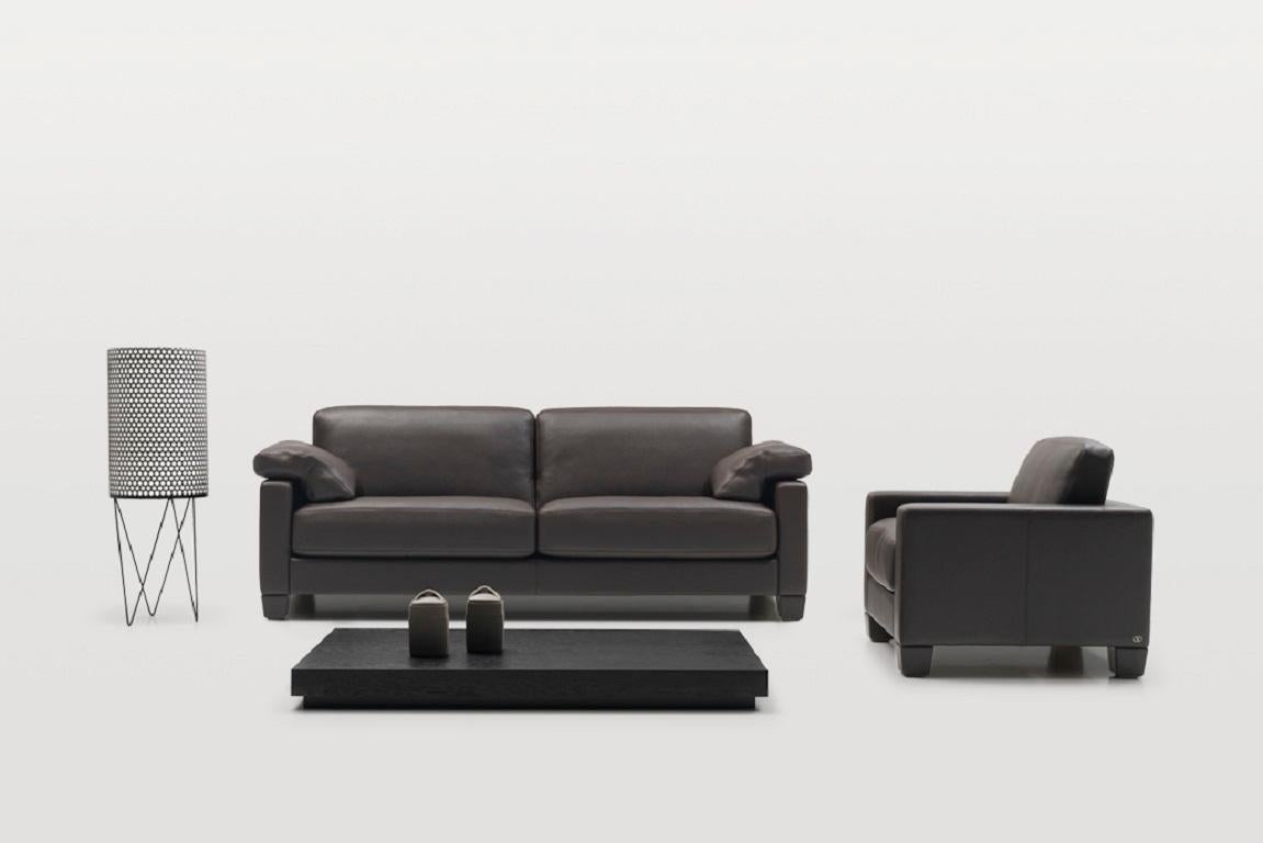 Moderne Canapé à trois places DS-17 en tissu noir De Sede d'Antonella Scarpitta en vente